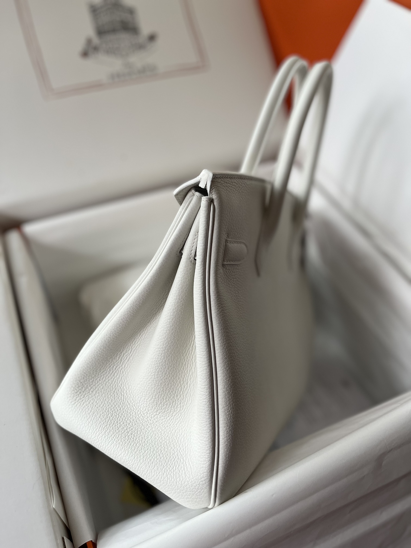 에르메스 버킨백30 화이트 금장 토고가죽